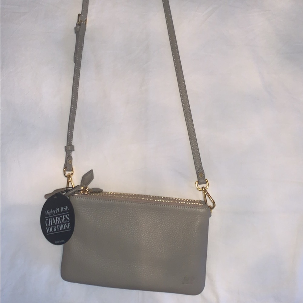 Genuine Leather Phone Charging Crossbody Purse
